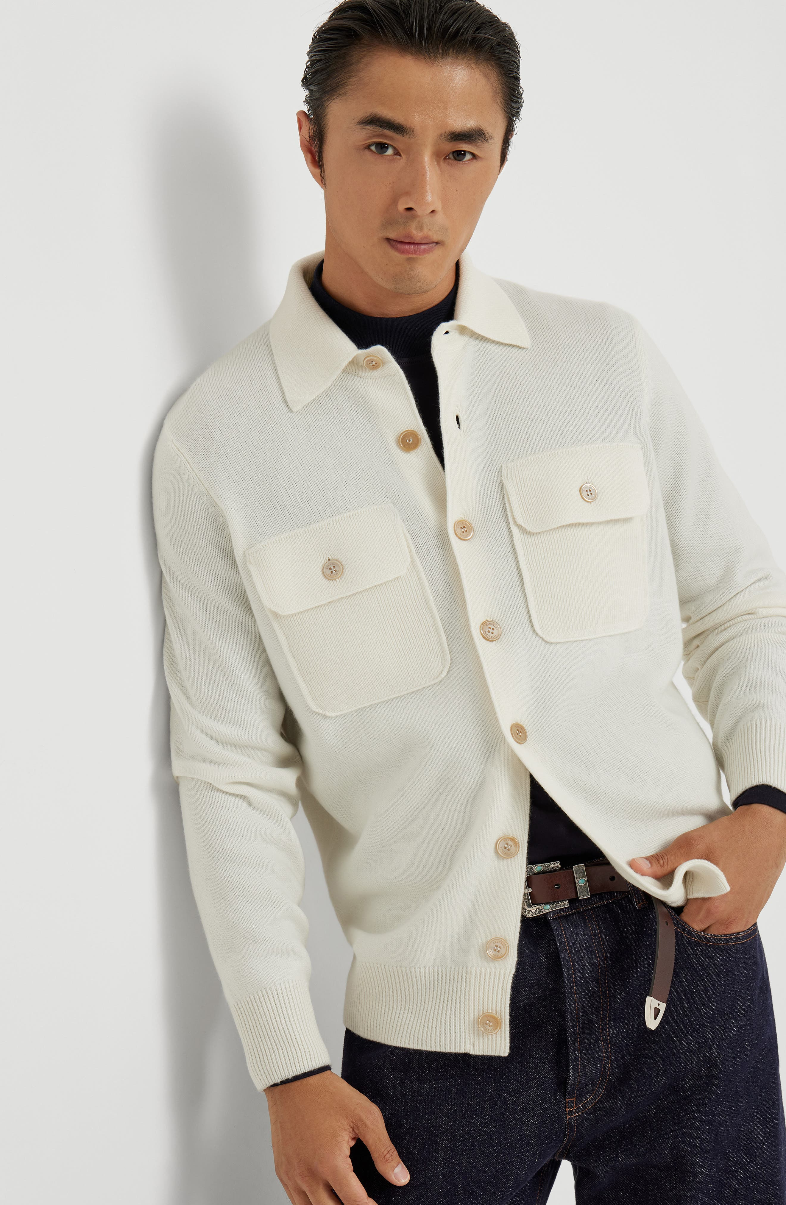 Brunello Cucinelli Shirt-style cardigan in Panama at Nordstrom - 5