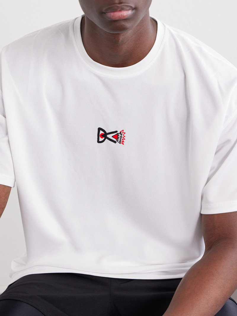 Logo-Print Perforated Recycled-Jersey T-Shirt 5