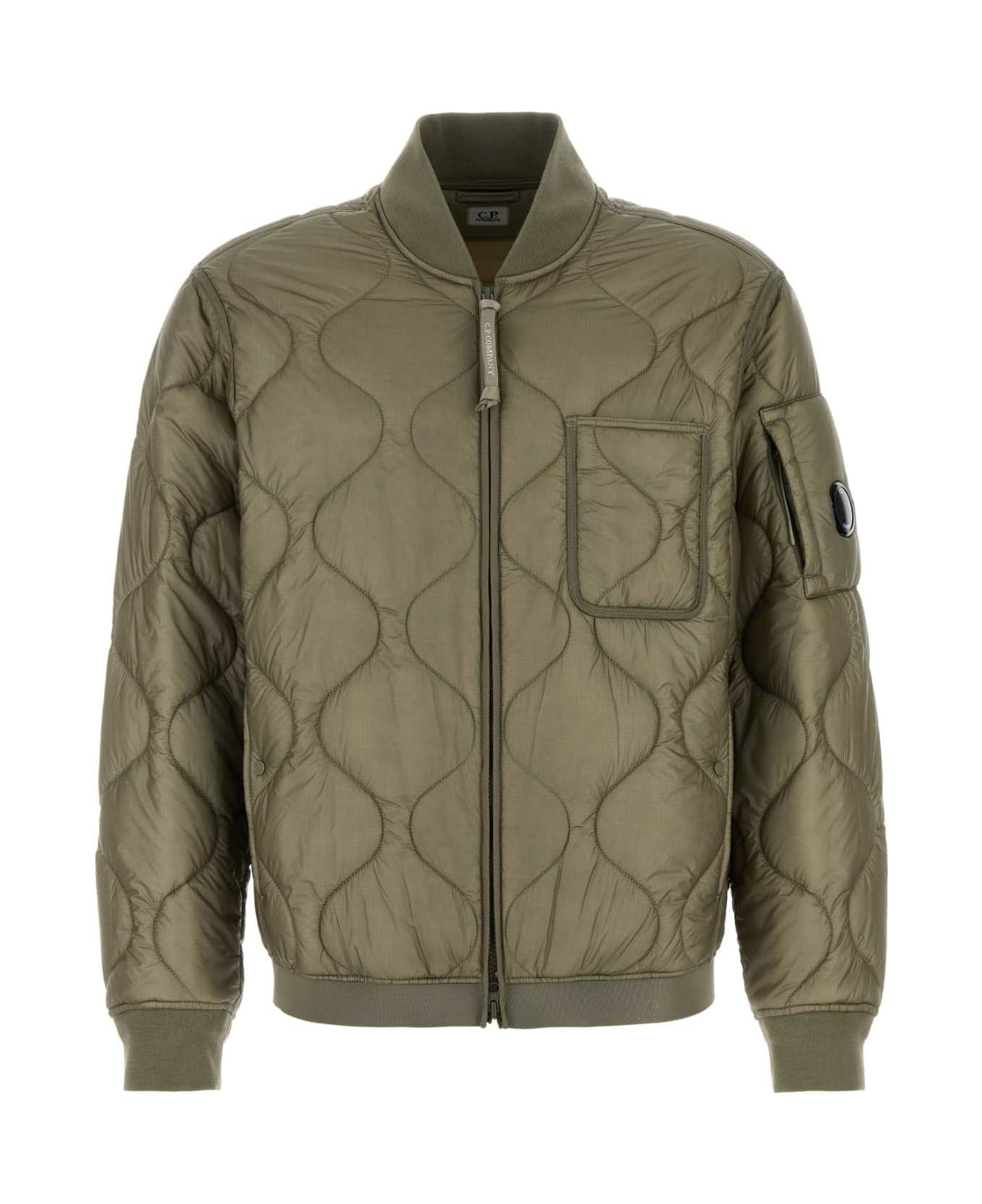 Sage Green Nylon Padded Jacket - 1