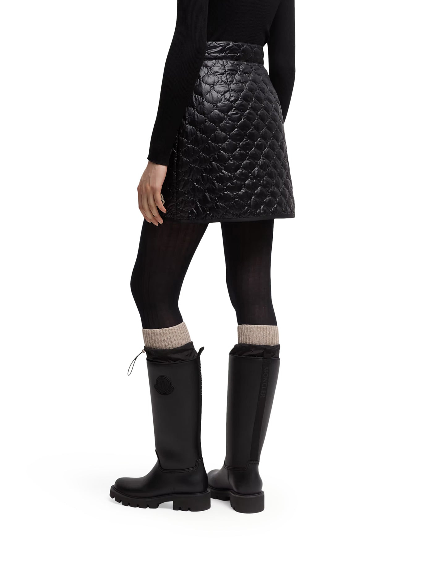 PADDED MINI SKIRT WITH CHECKED QUILTING - 4