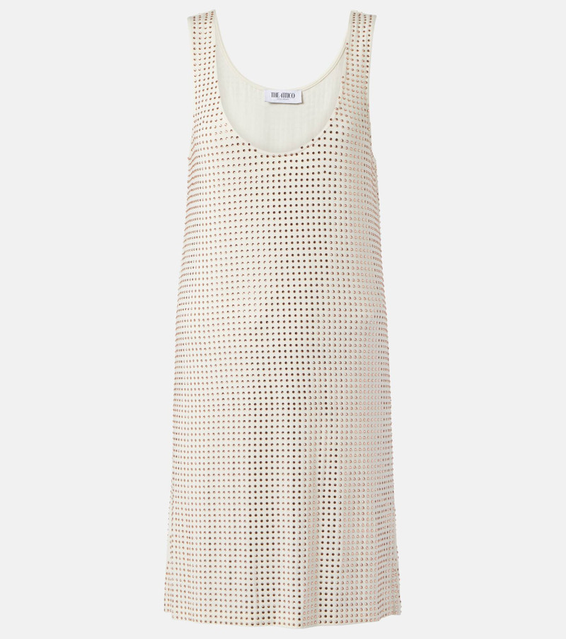 Crystal-embellished jersey minidress - 1