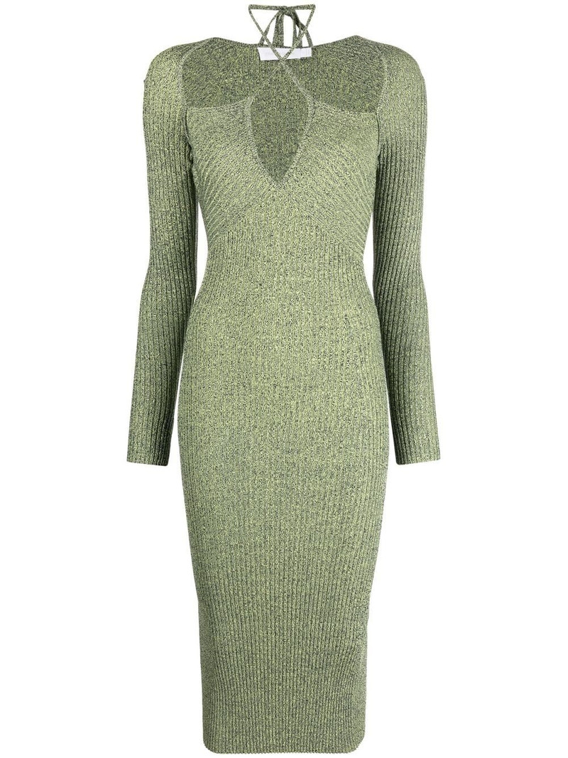 crossover strap bodycon midi dress 1
