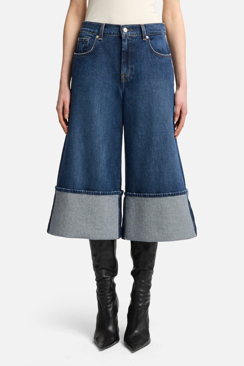 MANKIND Cuffed Denim Culotte in Radar 3