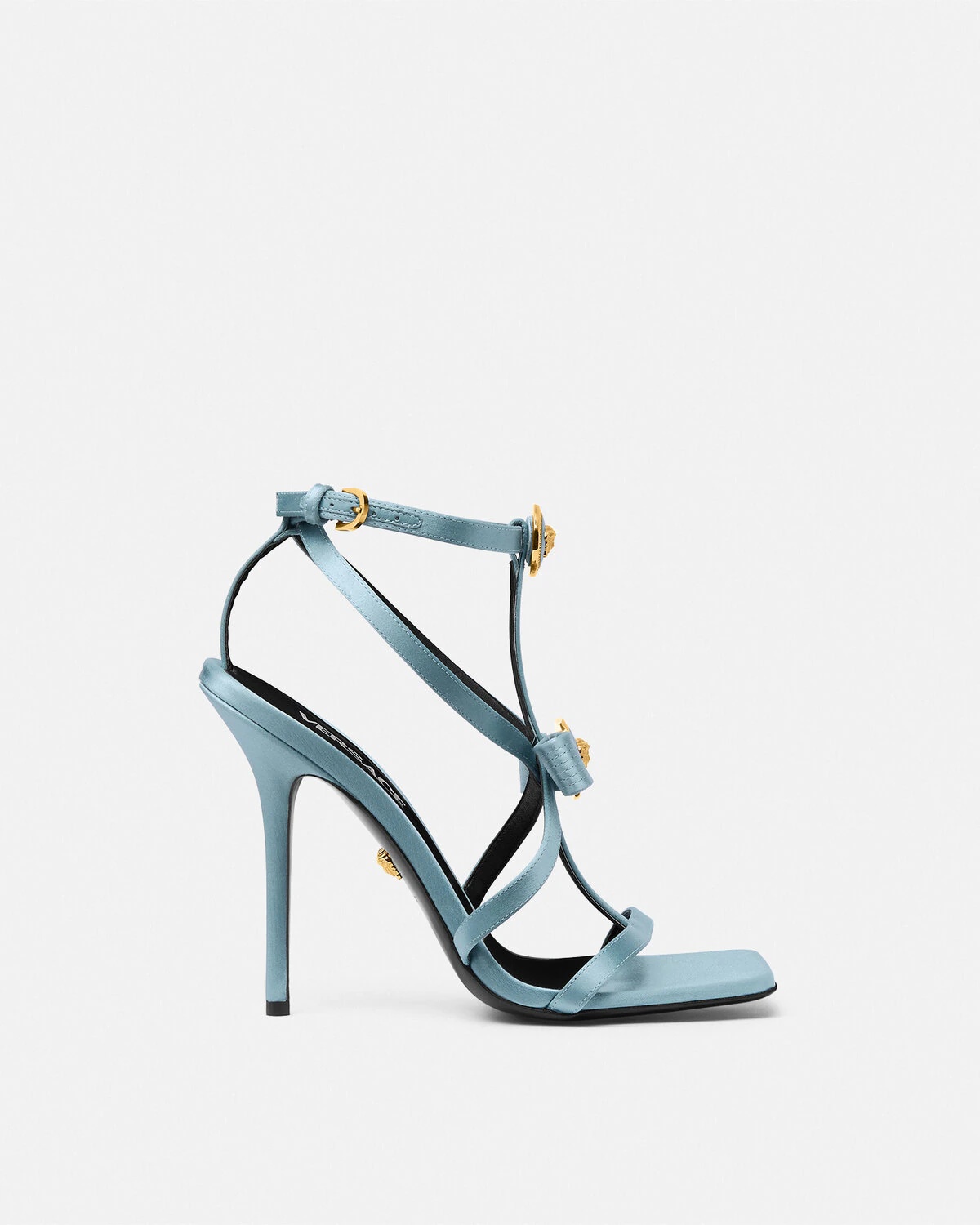 Gianni Ribbon Satin Cage Sandals 110 mm - 1