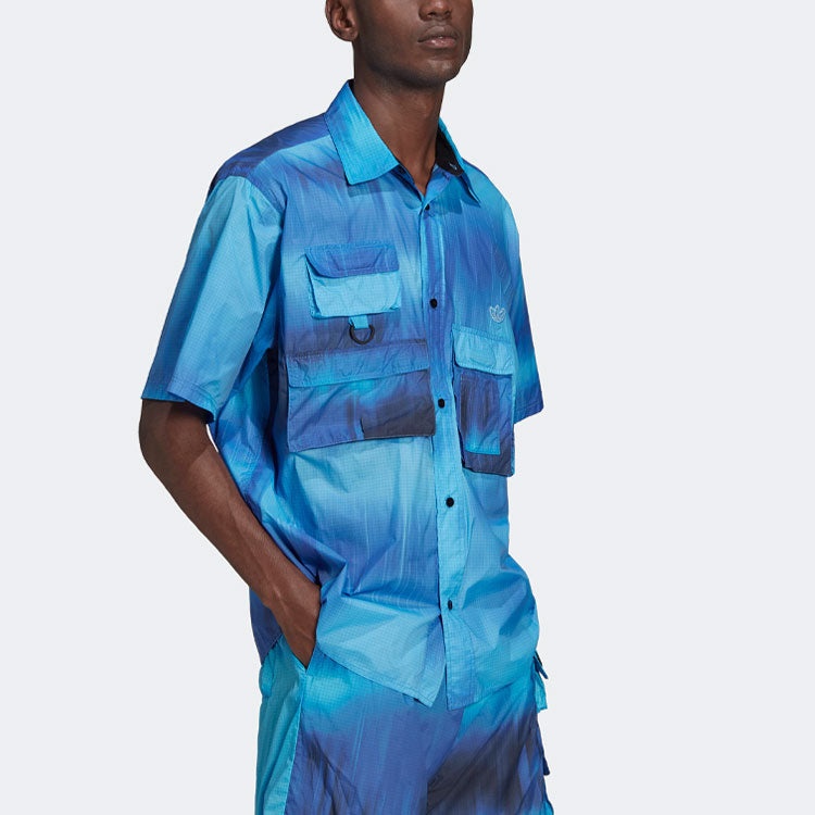 adidas Gradient Pocket Sports Short Sleeve Shirt Blue HD4809 - 5