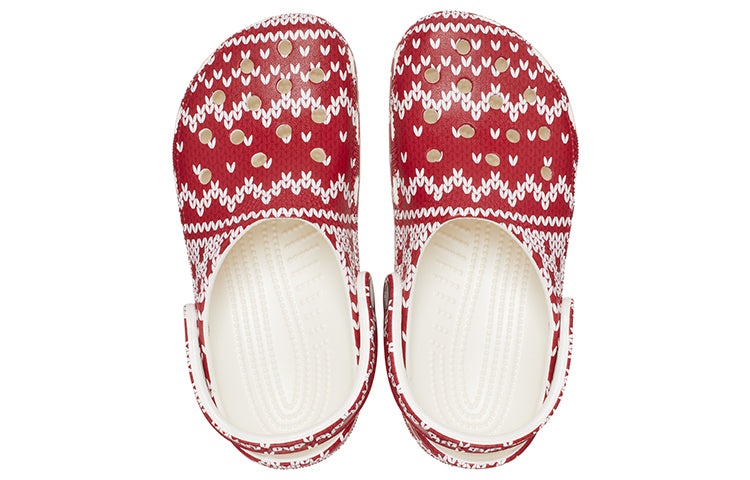 (WMNS) Crocs Classic Holiday Sweater Graphic 'Red White' 209237-90H - 5