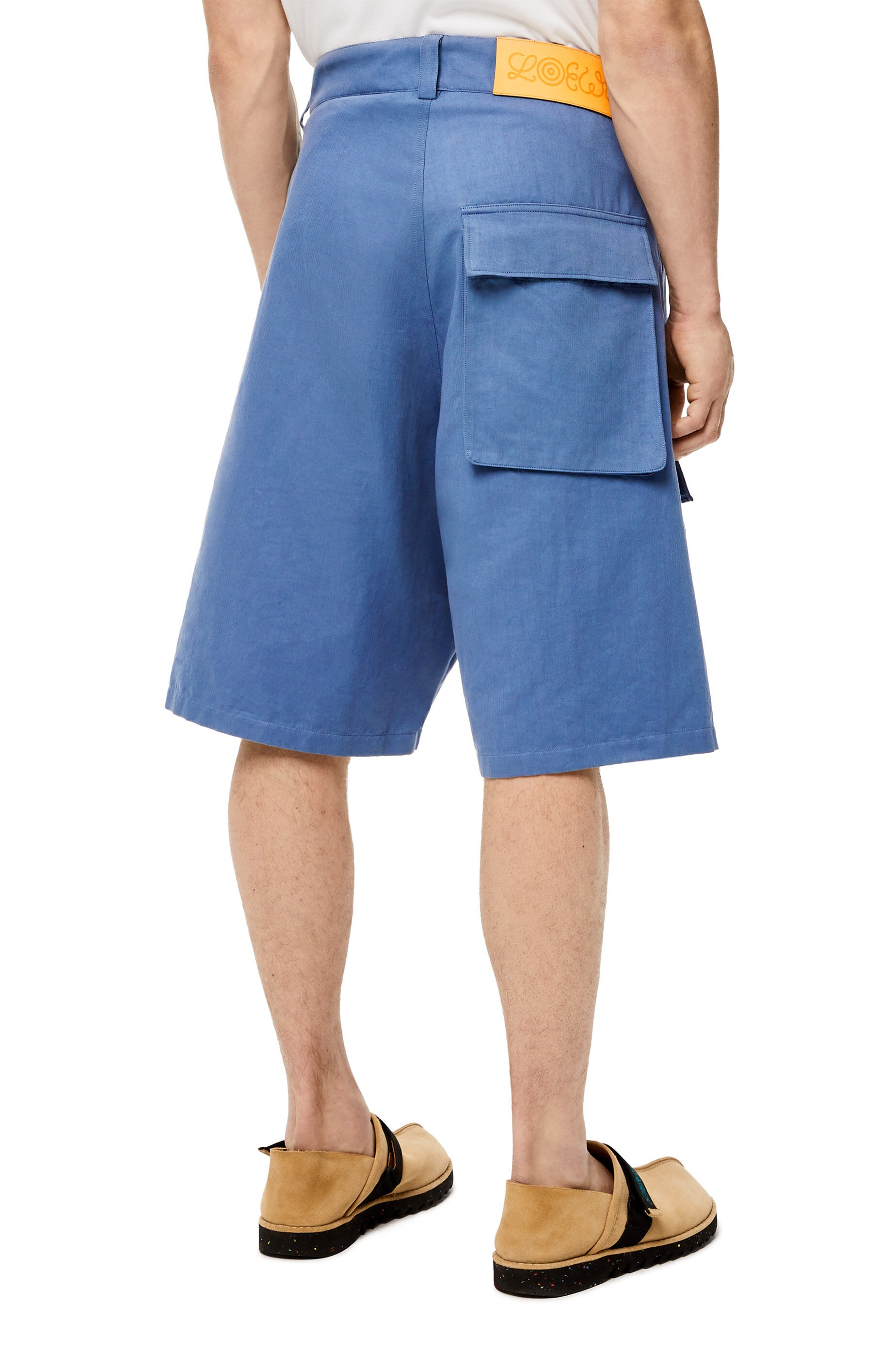 Cargo shorts in cotton and linen - 4