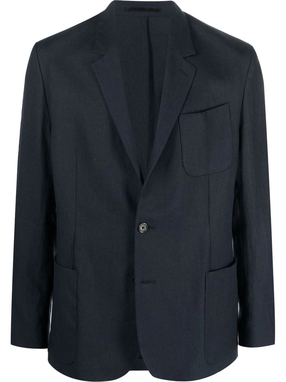 single-breasted linen blazer - 1