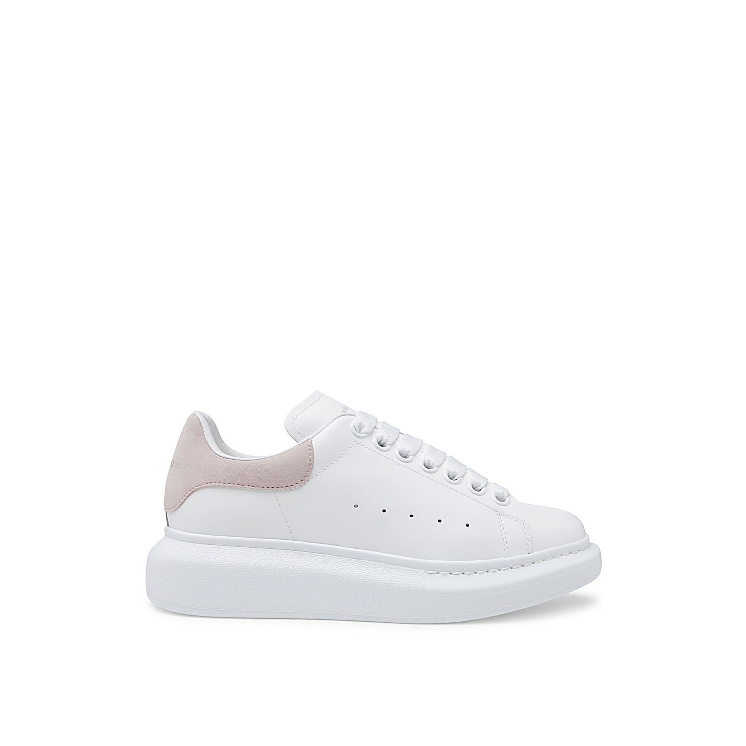 WHITE AND LIGHT PINK LEATHER OVERSIZED SNEAKERS - 1