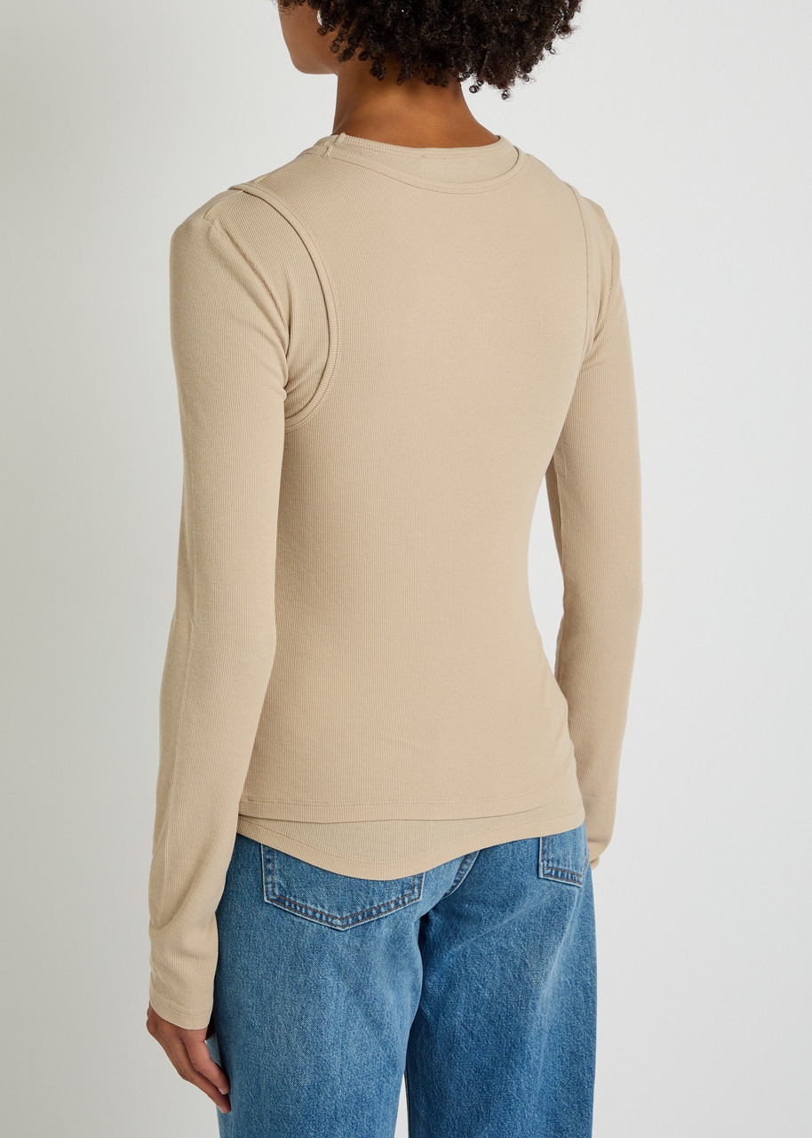 Acne Studios Layered Stretch-cotton top - 3