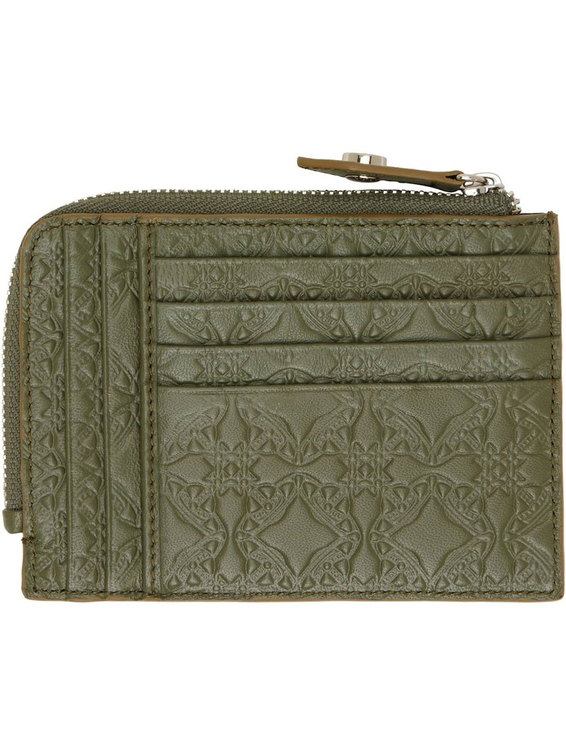 Vivienne Westwood Khaki Zip Card Holder outlook