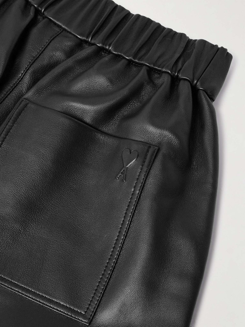 Straight-Leg Leather Bermuda Shorts 5