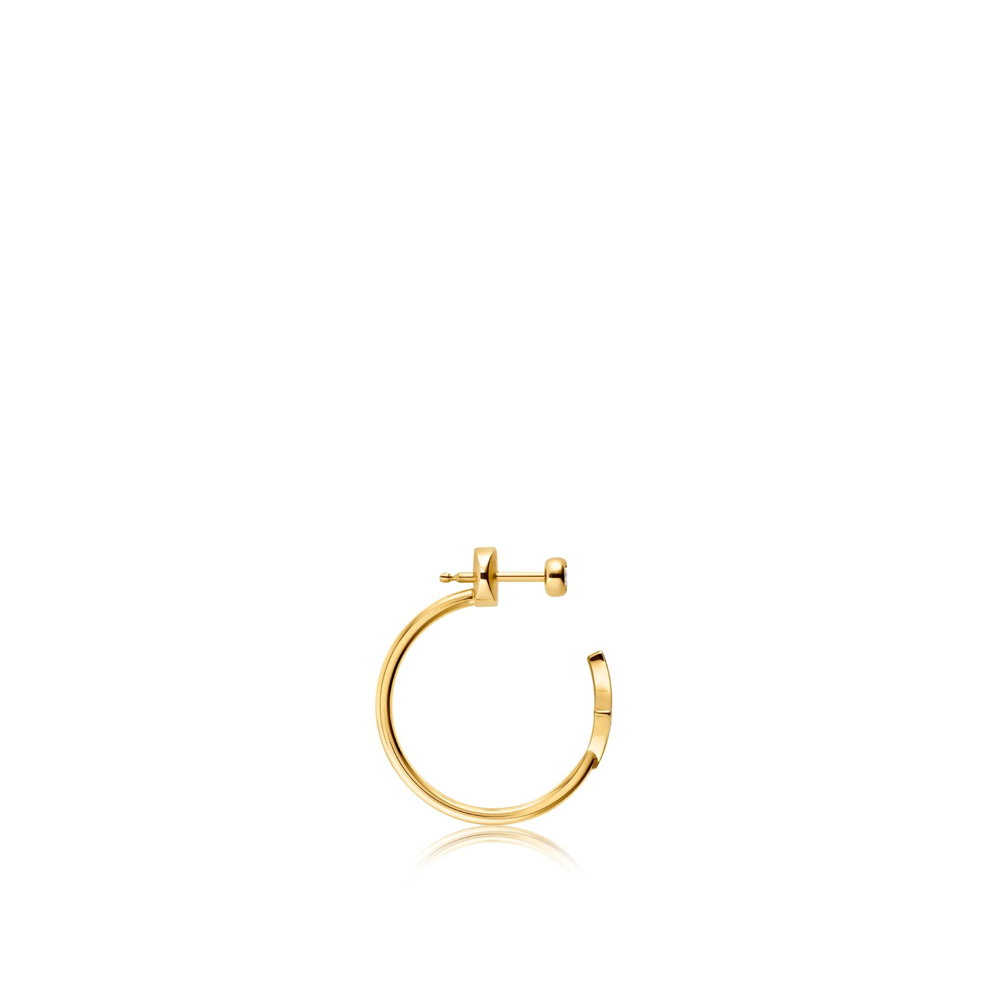 Idylle Blossom Small Hoop Earring, Yellow Gold And Diamond - Per Unit - 2