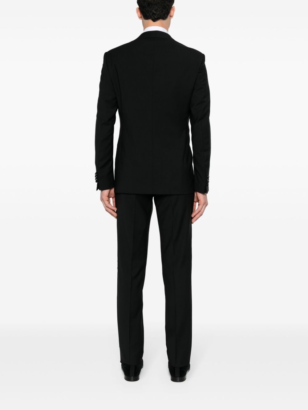 contrast wool single-breasted suit - 4