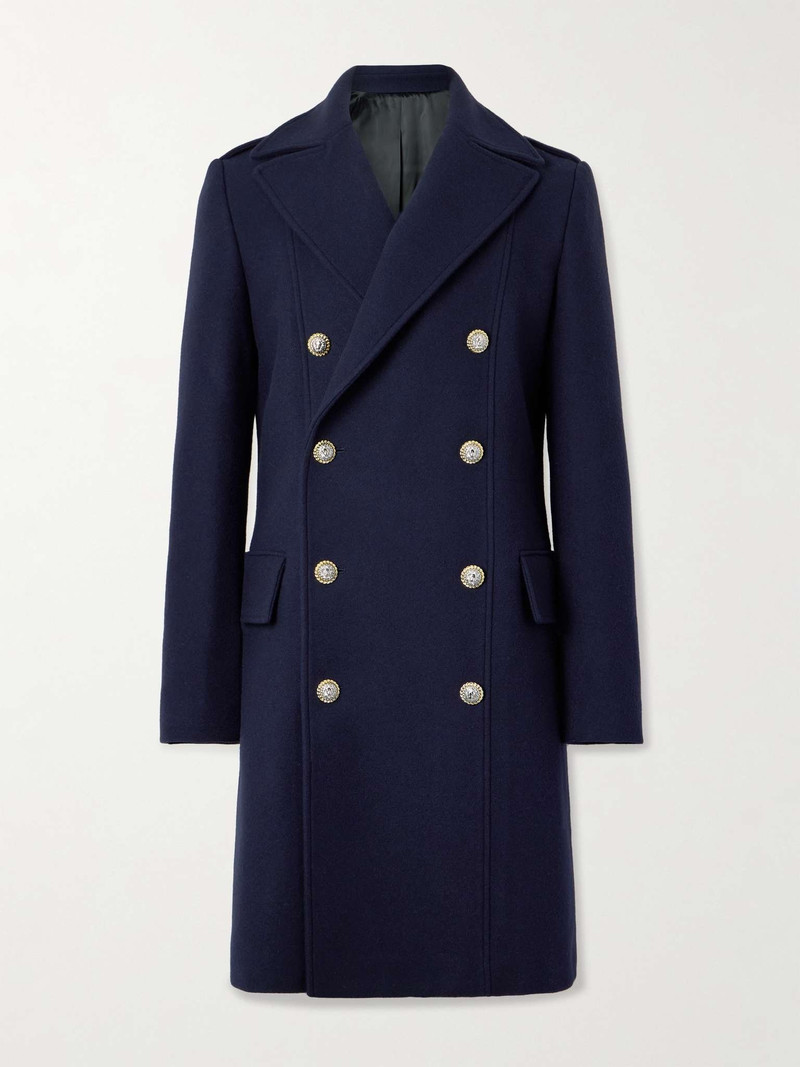 Balmain Coat in felted double-faced wool outlook