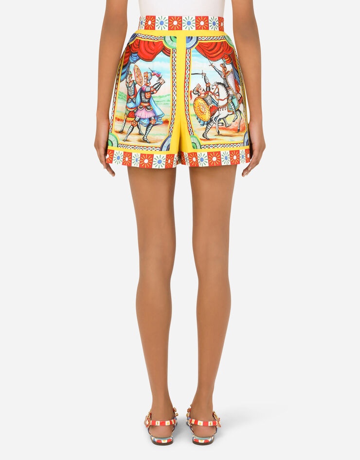 Carretto-print poplin shorts - 2