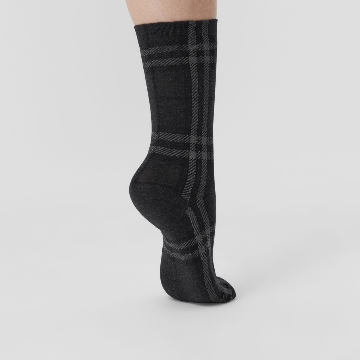 Check Intarsia Technical Cotton Socks - 3