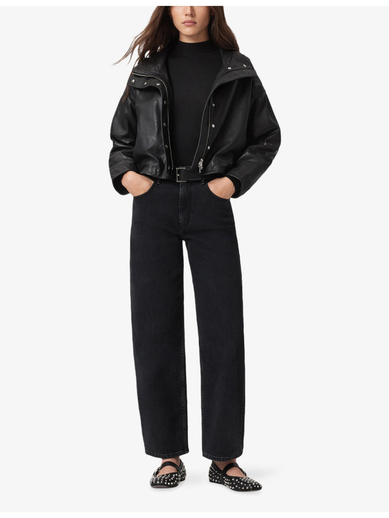 ALLSAINTS Rina roll-neck long-sleeve stretch-woven top outlook