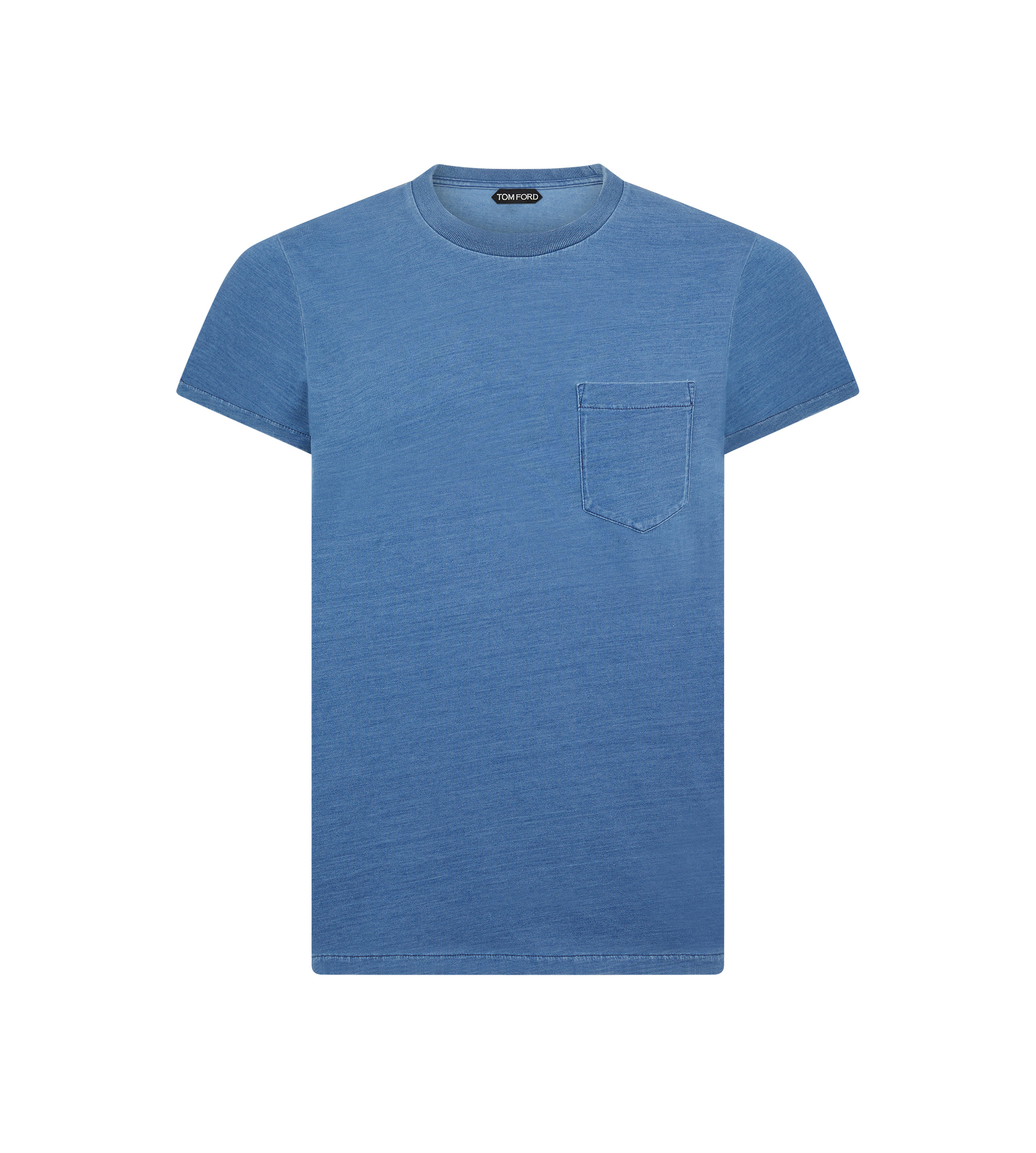 【関税＆送料込み】Tom Ford Blue Crew Neck T-Shirt With Emb VISCOSE COTTON CREW NECK T-SHIRT | Tom Ford Fashion