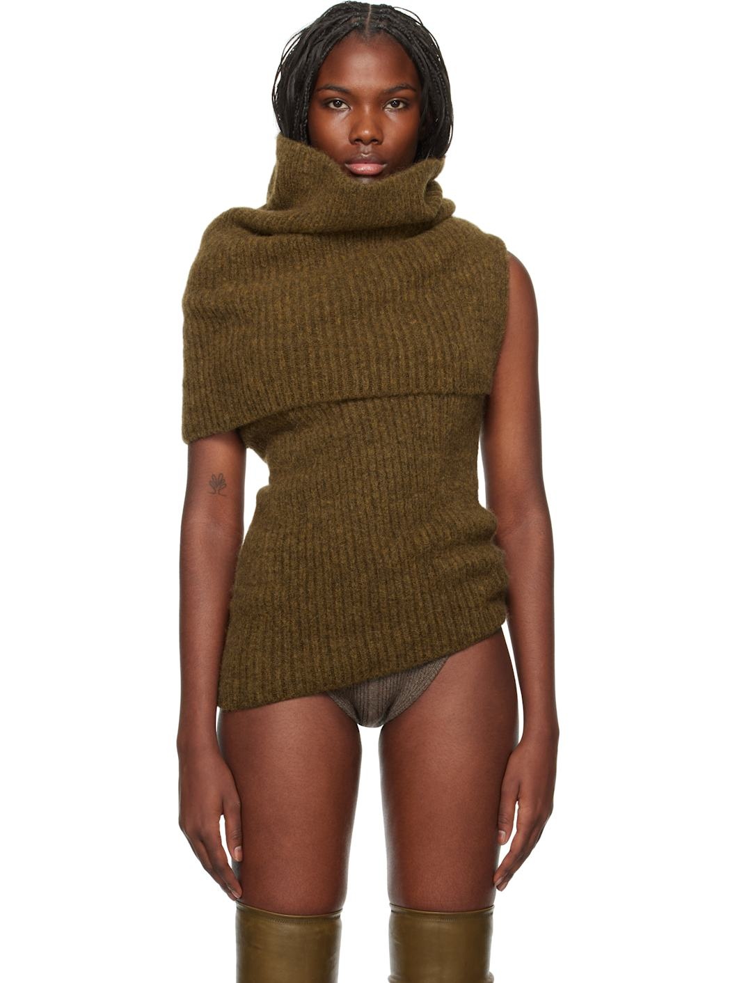 Tan Porterville Dbl Banded Turtleneck - 1