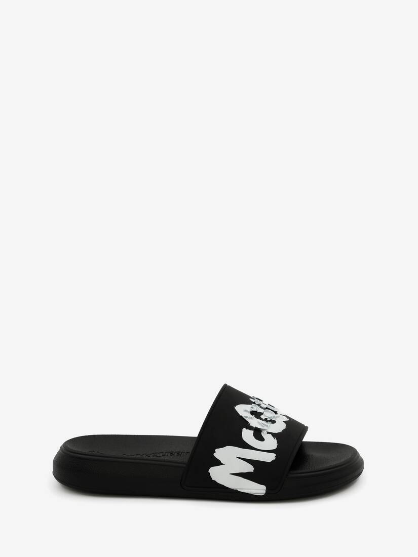 Oversized Rubber Slide in Black/white - 1