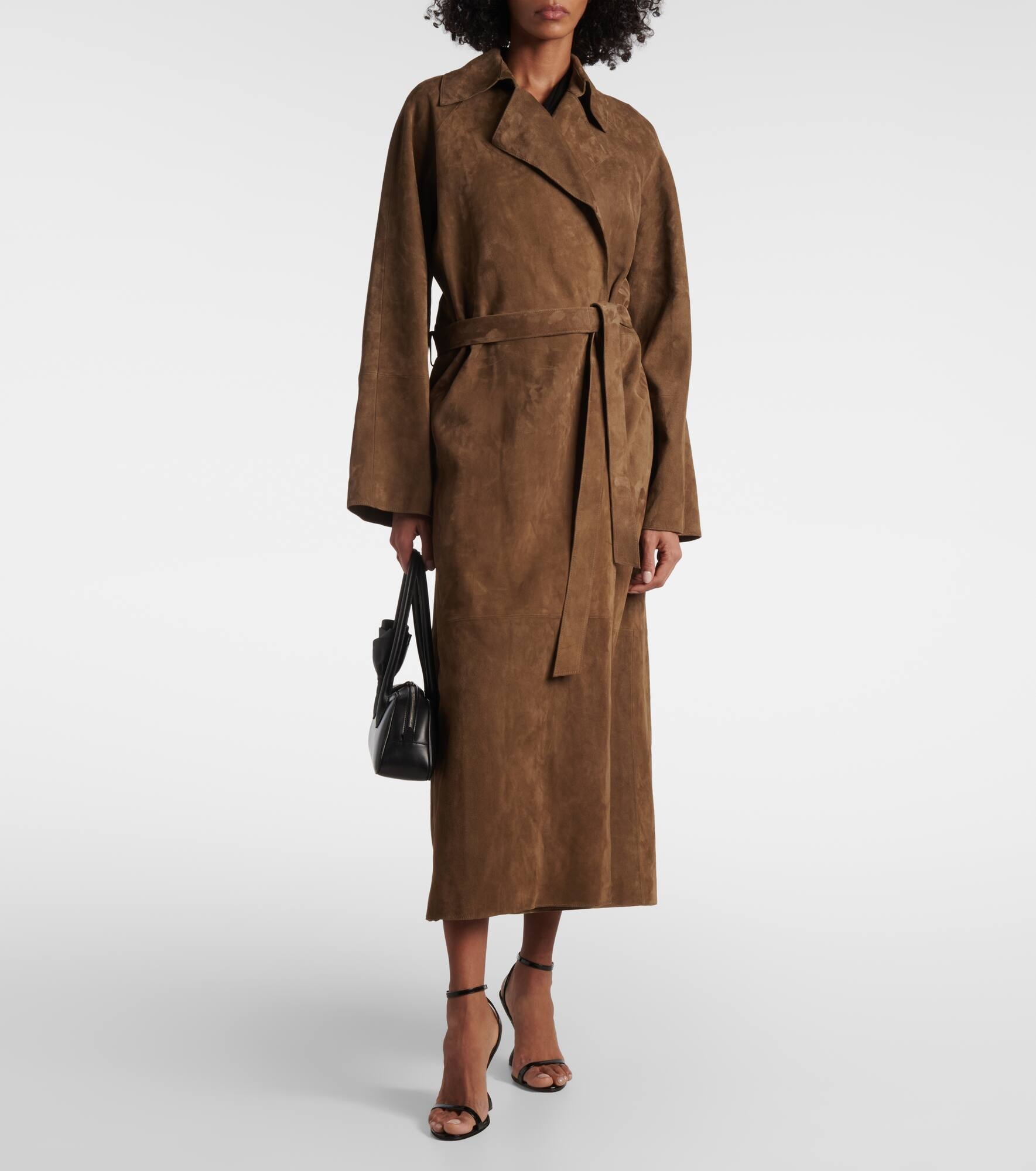 Suede wrap coat - 6