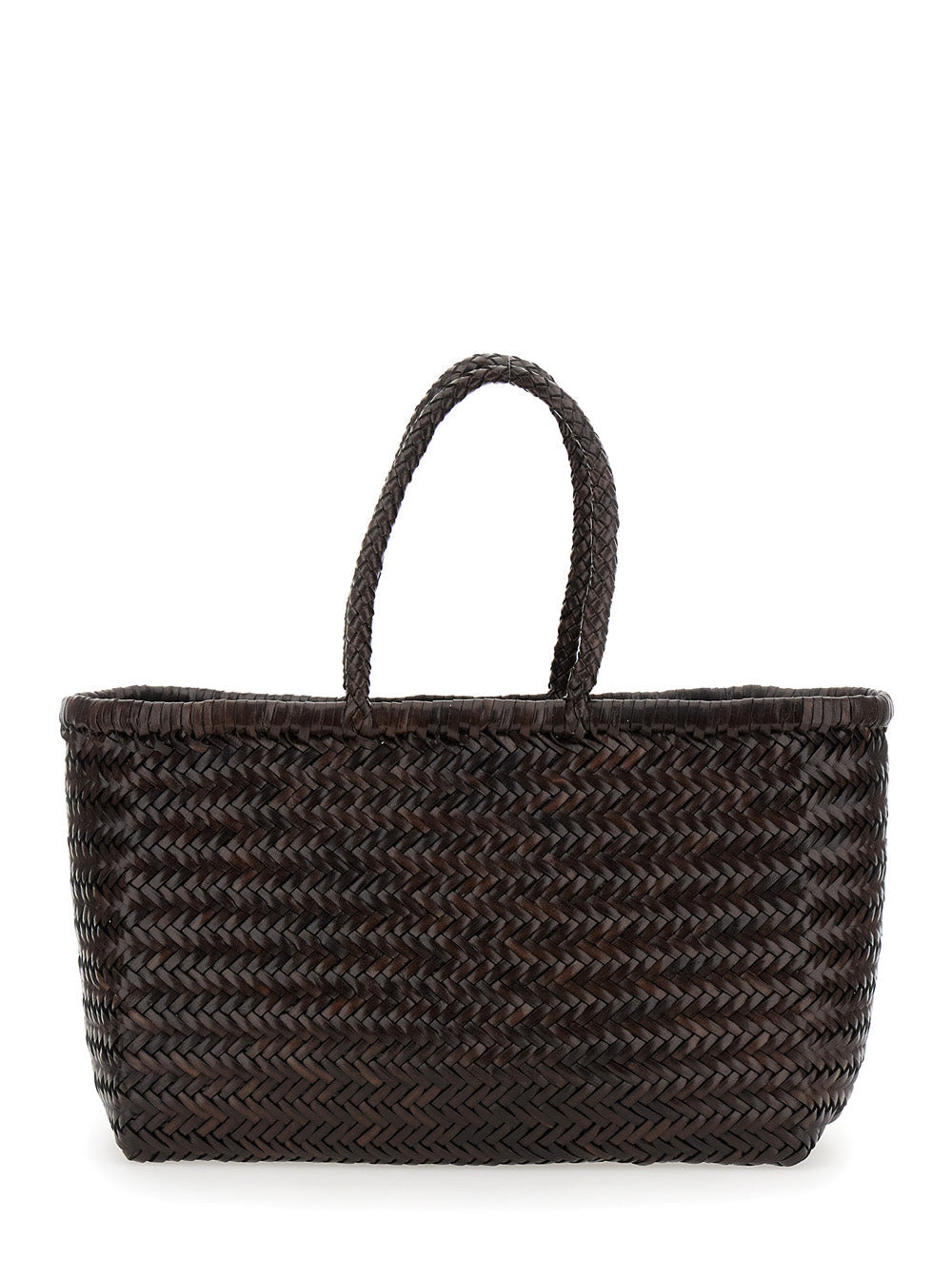 Dragon Diffusion Women 'Bamboo Triple Jump' Brown Tote Bag In Woven Leather Woman - 4