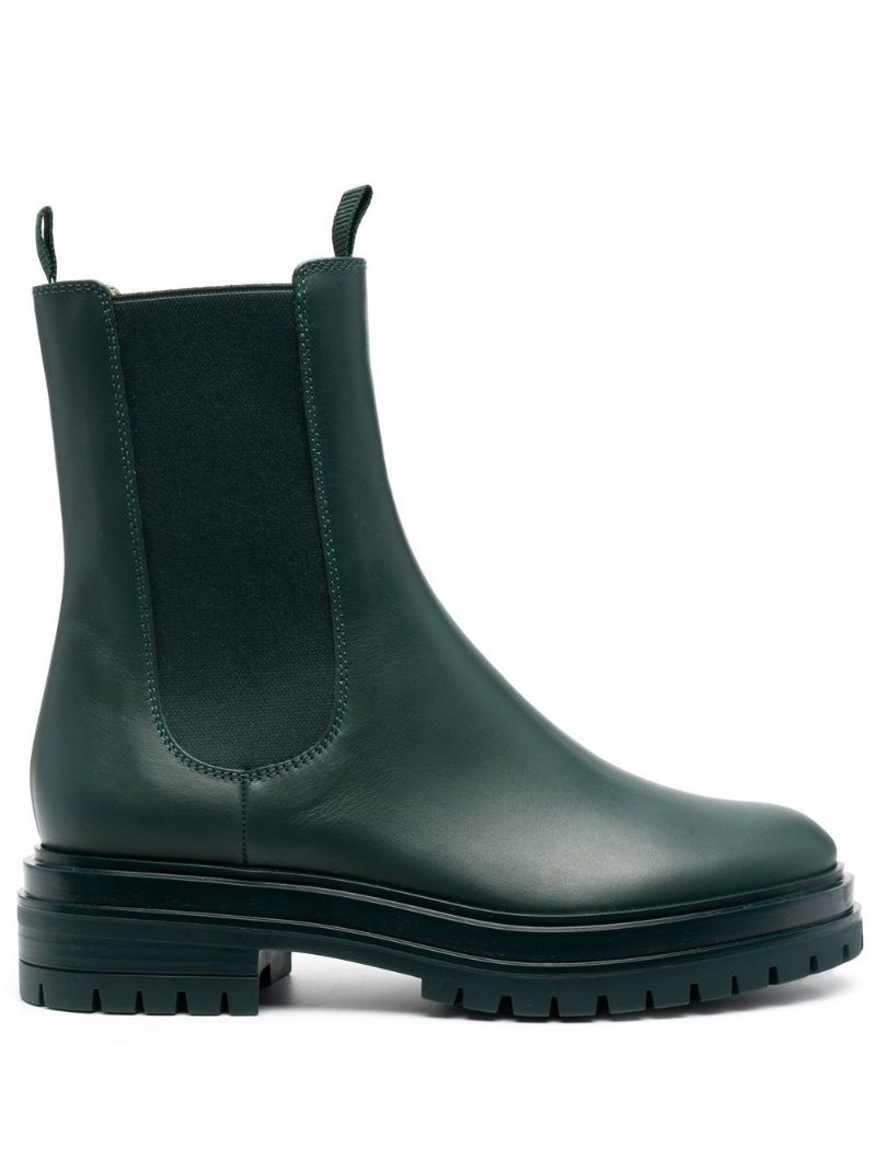 leather combat boots - 1