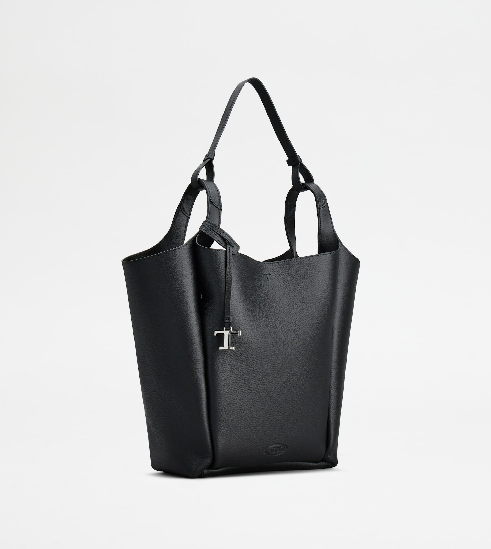 Tod's BUCKET BAG IN LEATHER MEDIUM - BLACK | REVERSIBLE