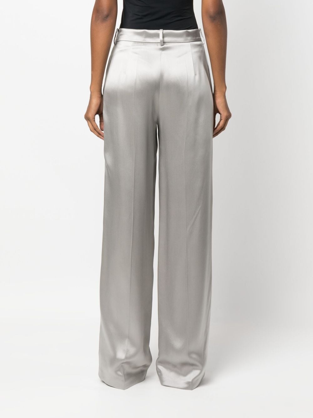 silk wide-leg trousers - 4