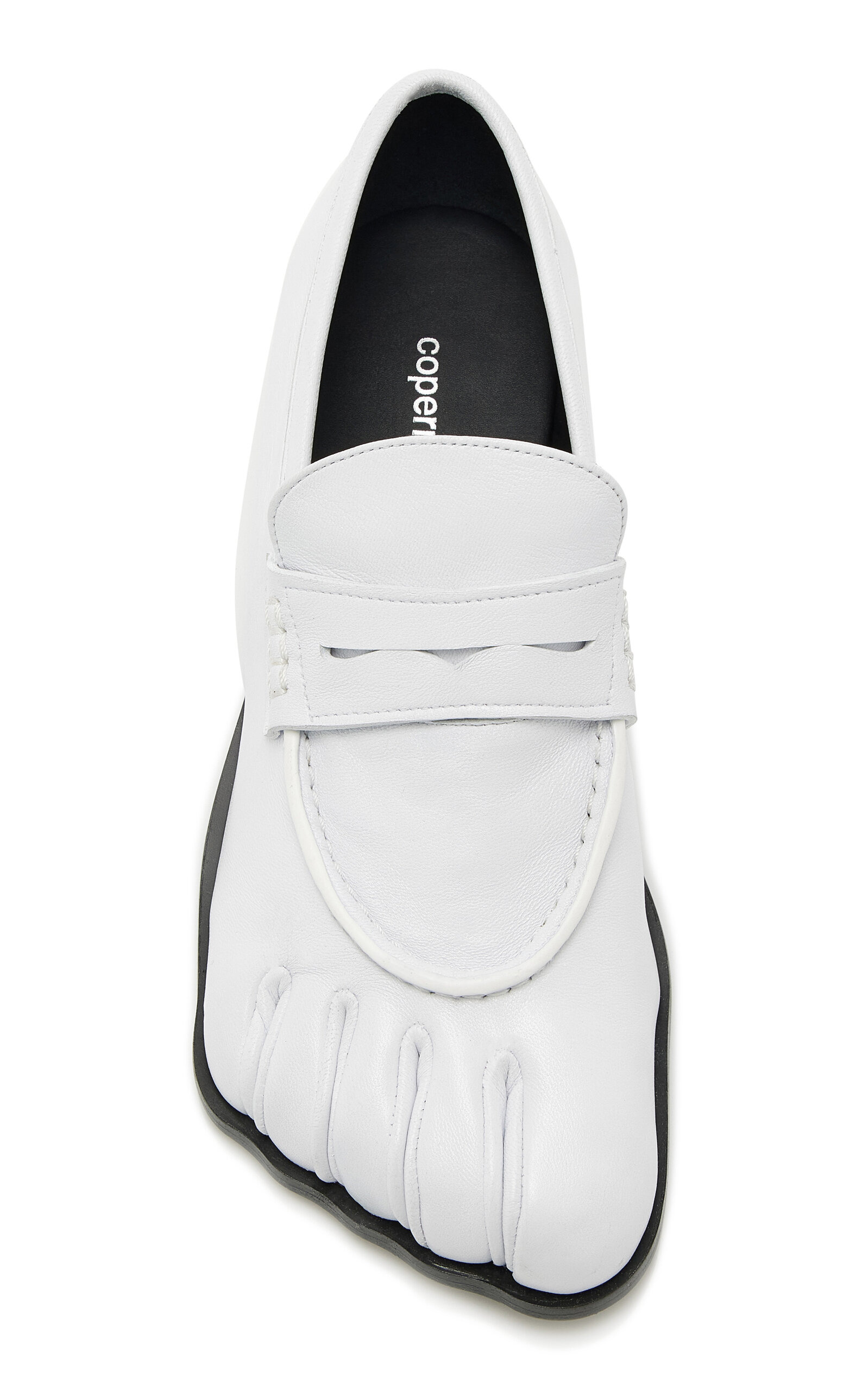 Five-Toe Leather Loafers white - 3