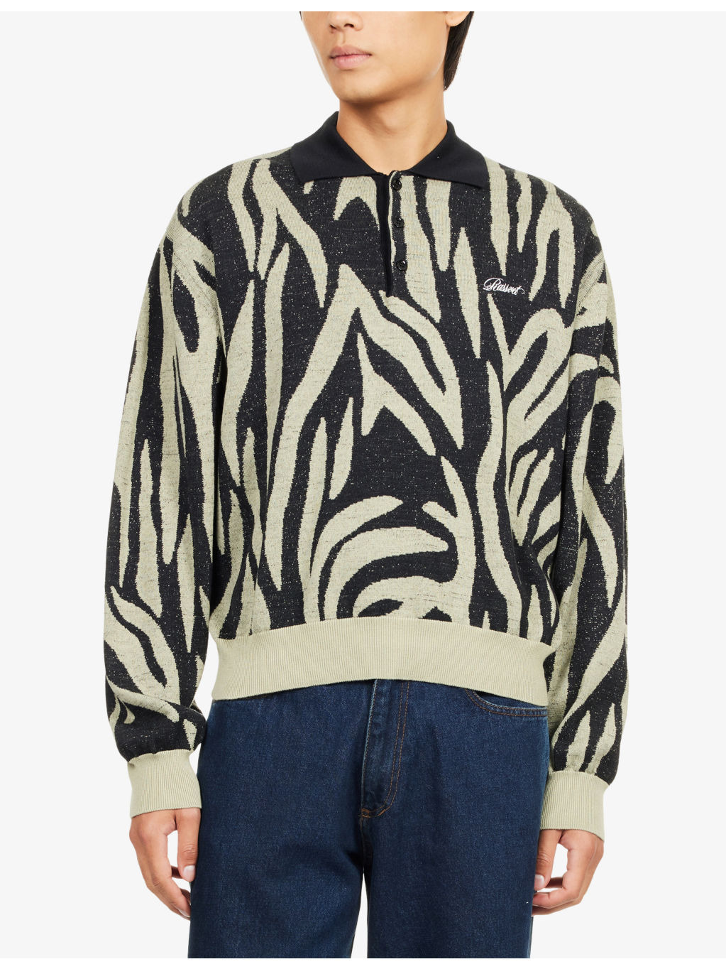 Safari Knitted Cotton and Wool-Blend Polo Jumper - 3