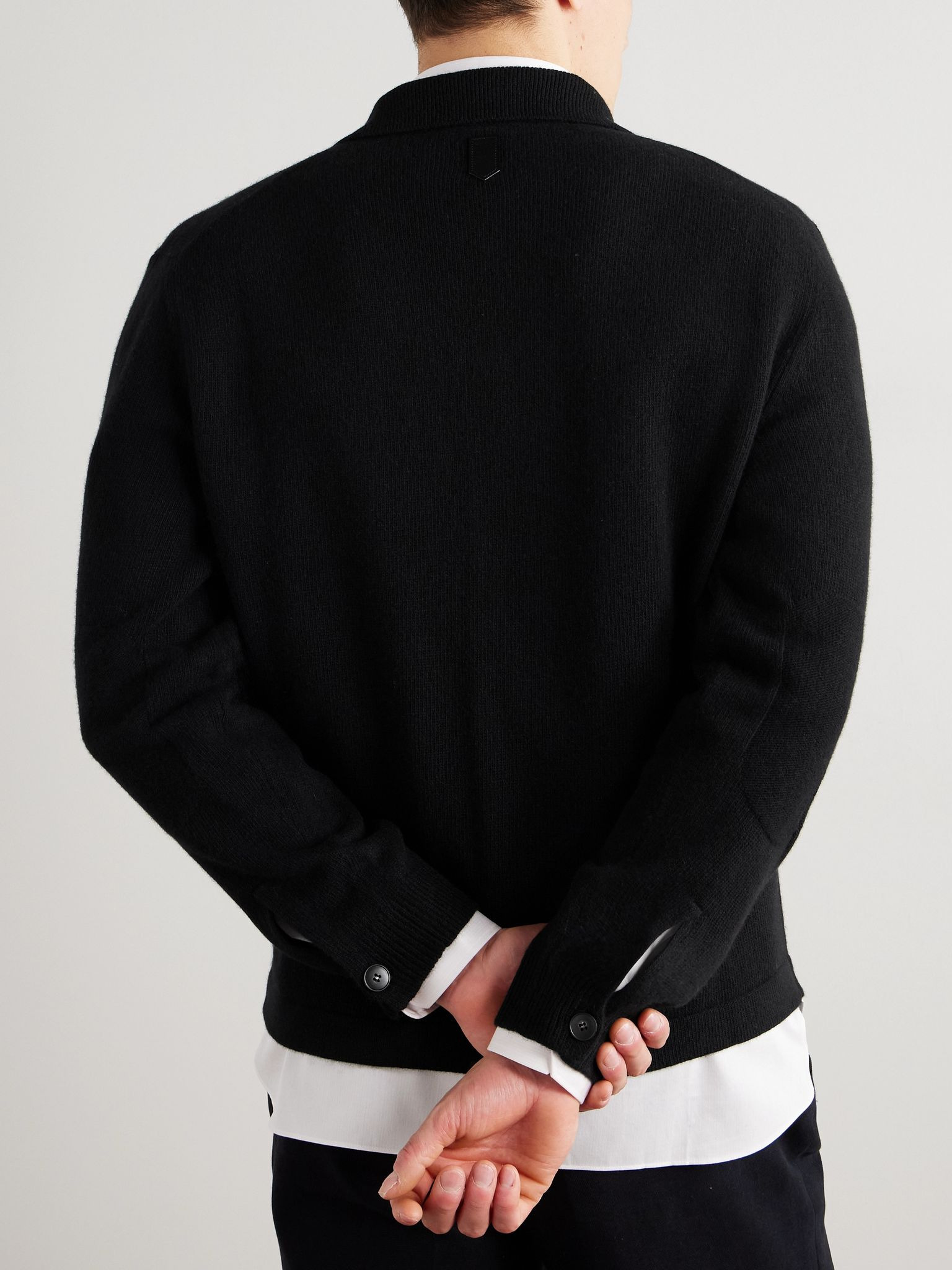 Wool and Cashmere-Blend Cardigan Black - 4