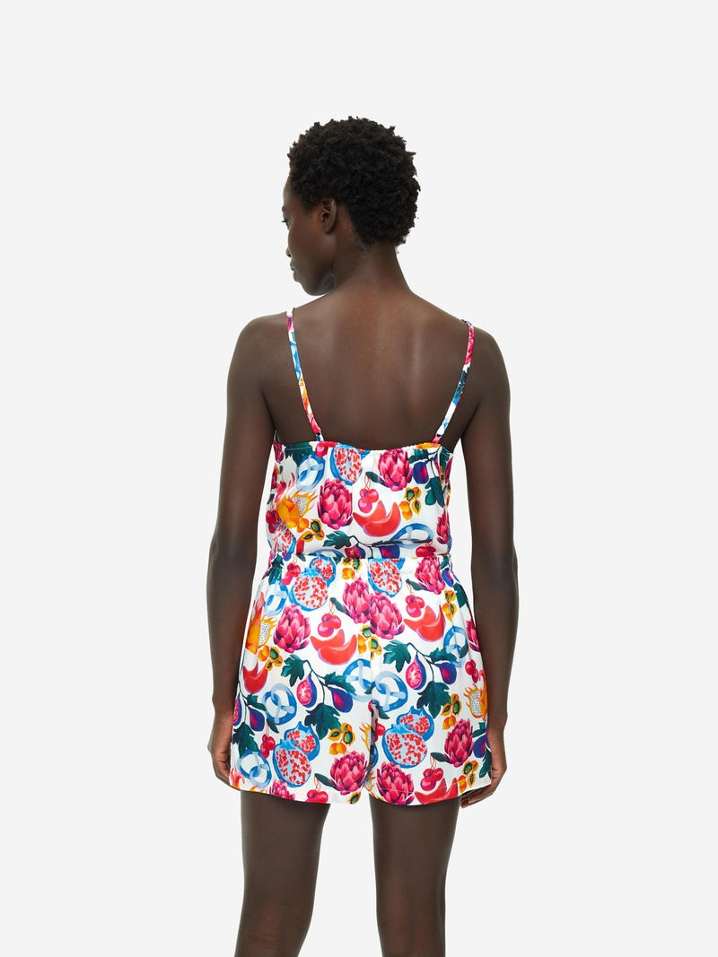 Women's Short Cami Pyjamas Brindisi 78 Silk Satin White 5