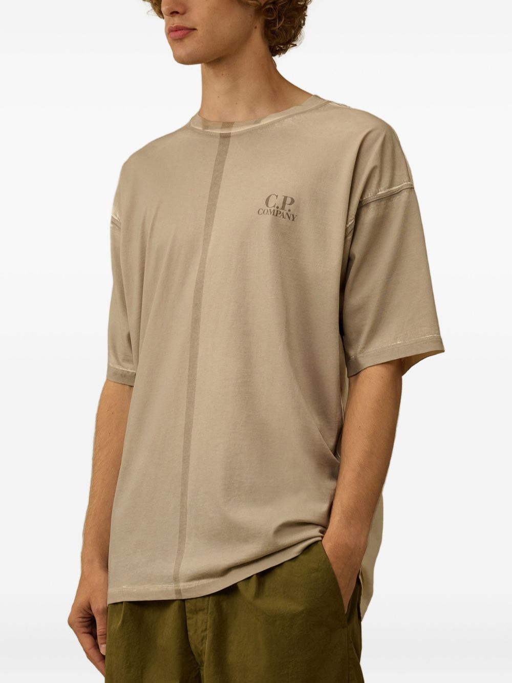 central-seam cotton T-shirt - 3