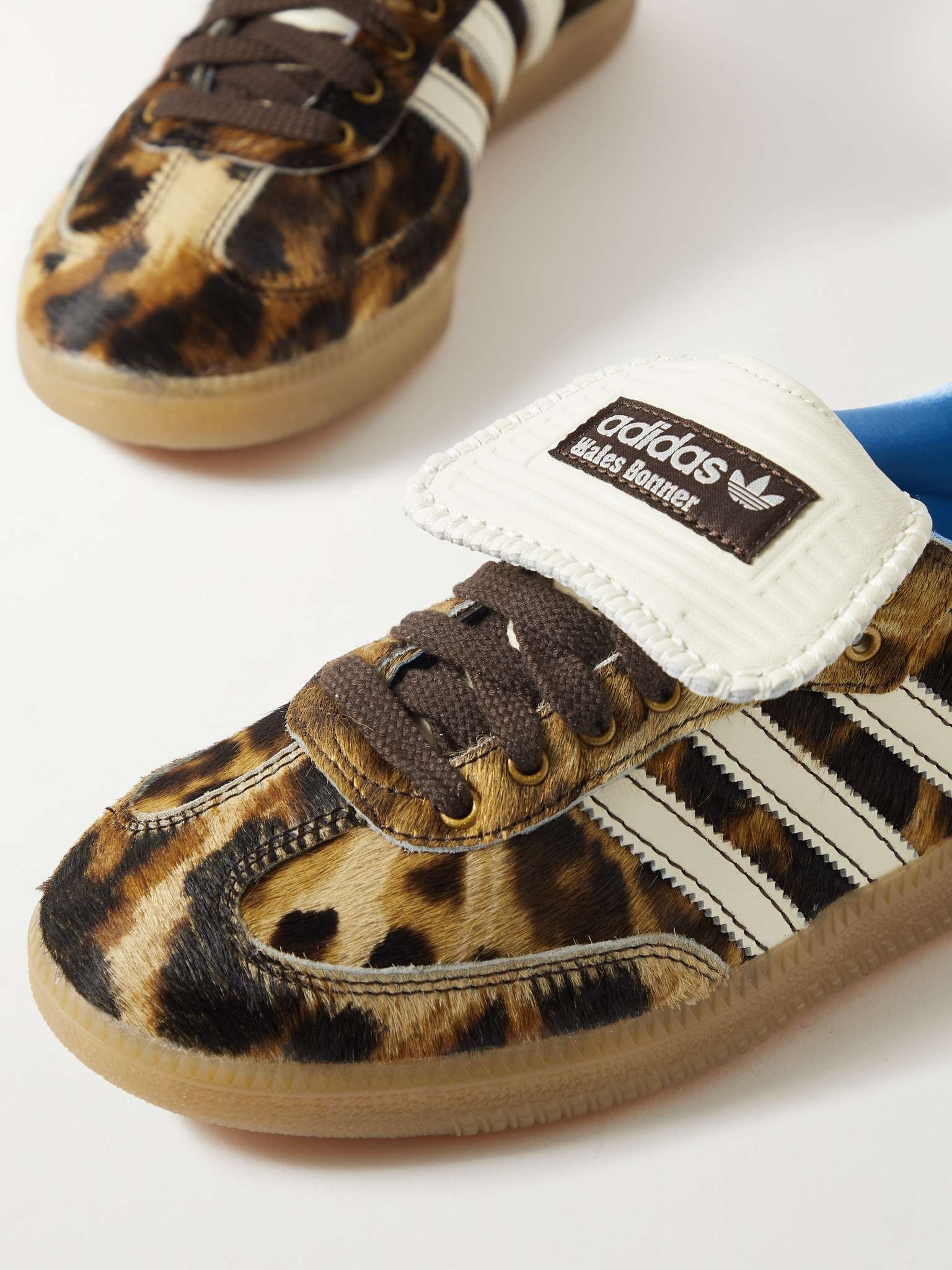 + Wales Bonner Samba Leather-Trimmed Leopard-Print Calf Hair Sneakers - 6