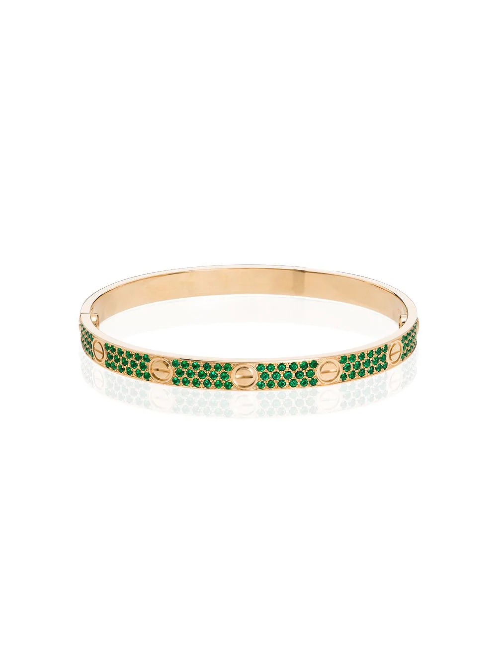 customised Cartier Love 18kt gold emerald bracelet - 1