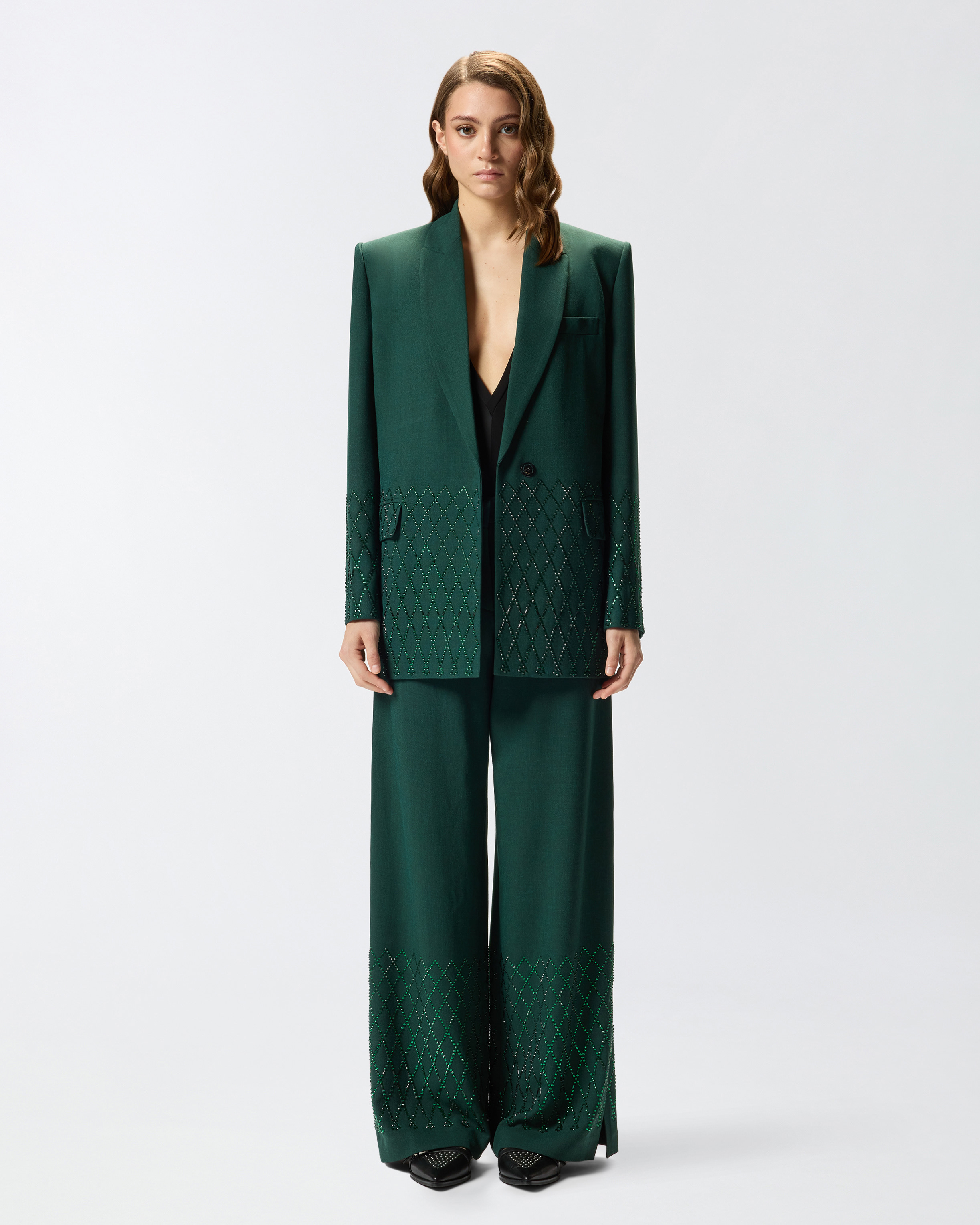 WIDE-LEG TROUSERS WITH RHINESTONES - 6