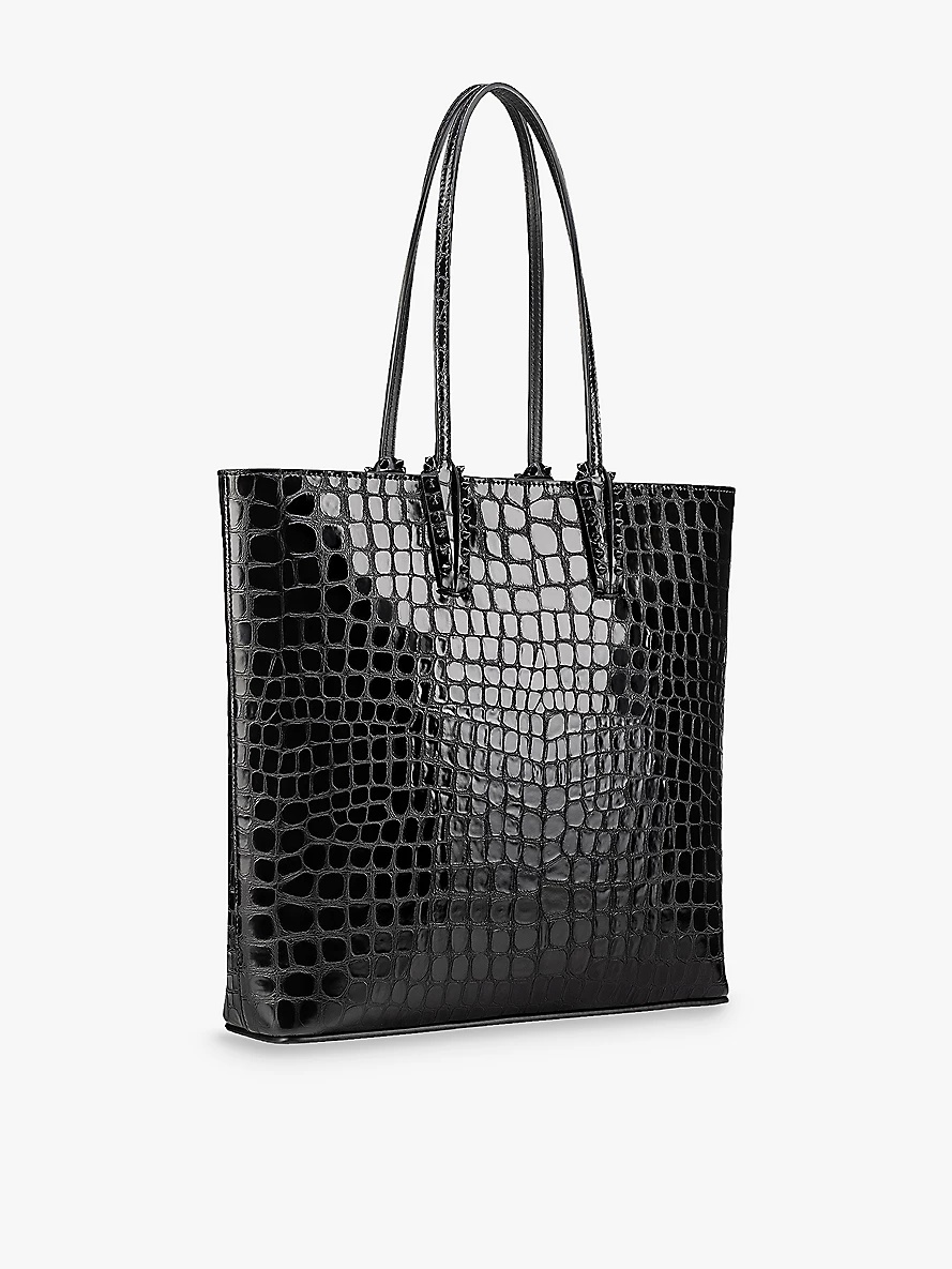 Cabata croc-effect patent-leather tote bag - 3