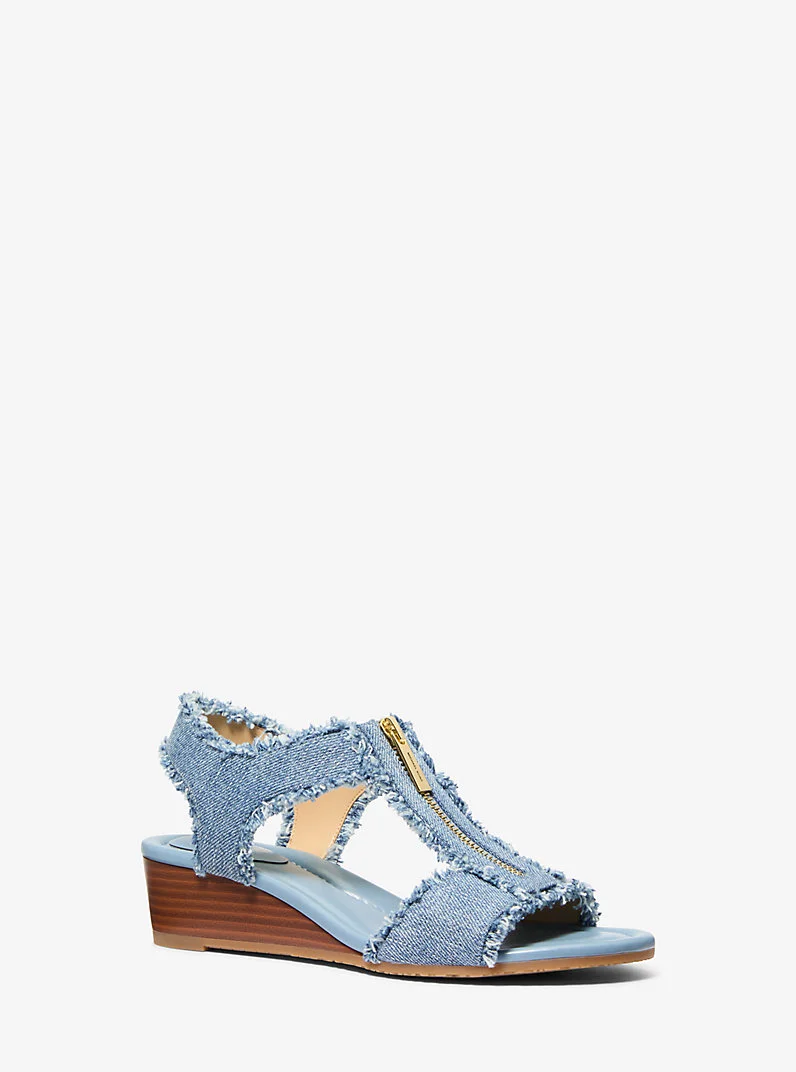 Berkley Frayed Denim Wedge Sandal - 1