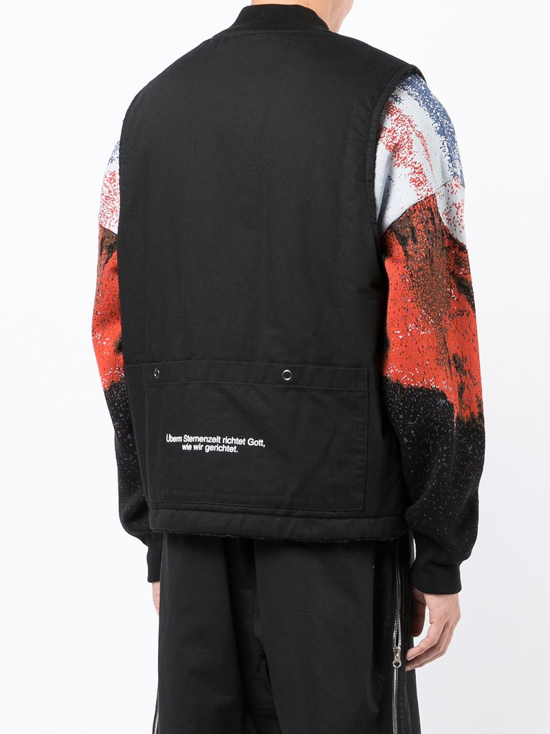 slogan-print reversible gilet 4