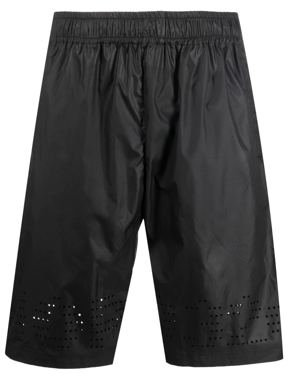 perforated-detail slip-on track shorts - 1