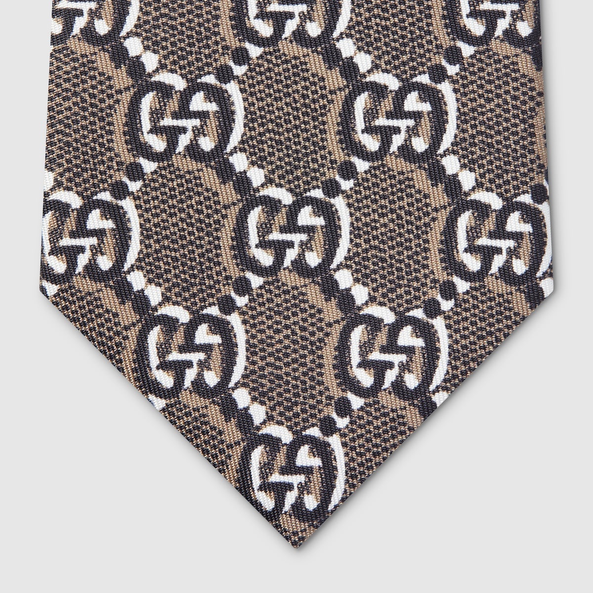 Silk tie with GG print - 4