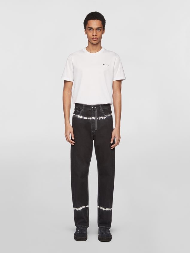 WHITE COTTON JERSEY T-SHIRT - 5