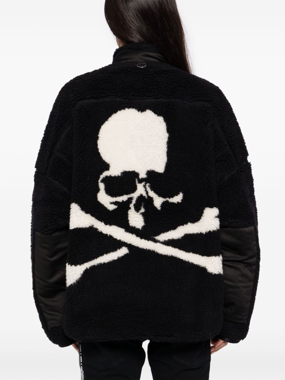 logo-motif shearlingjacket - 4