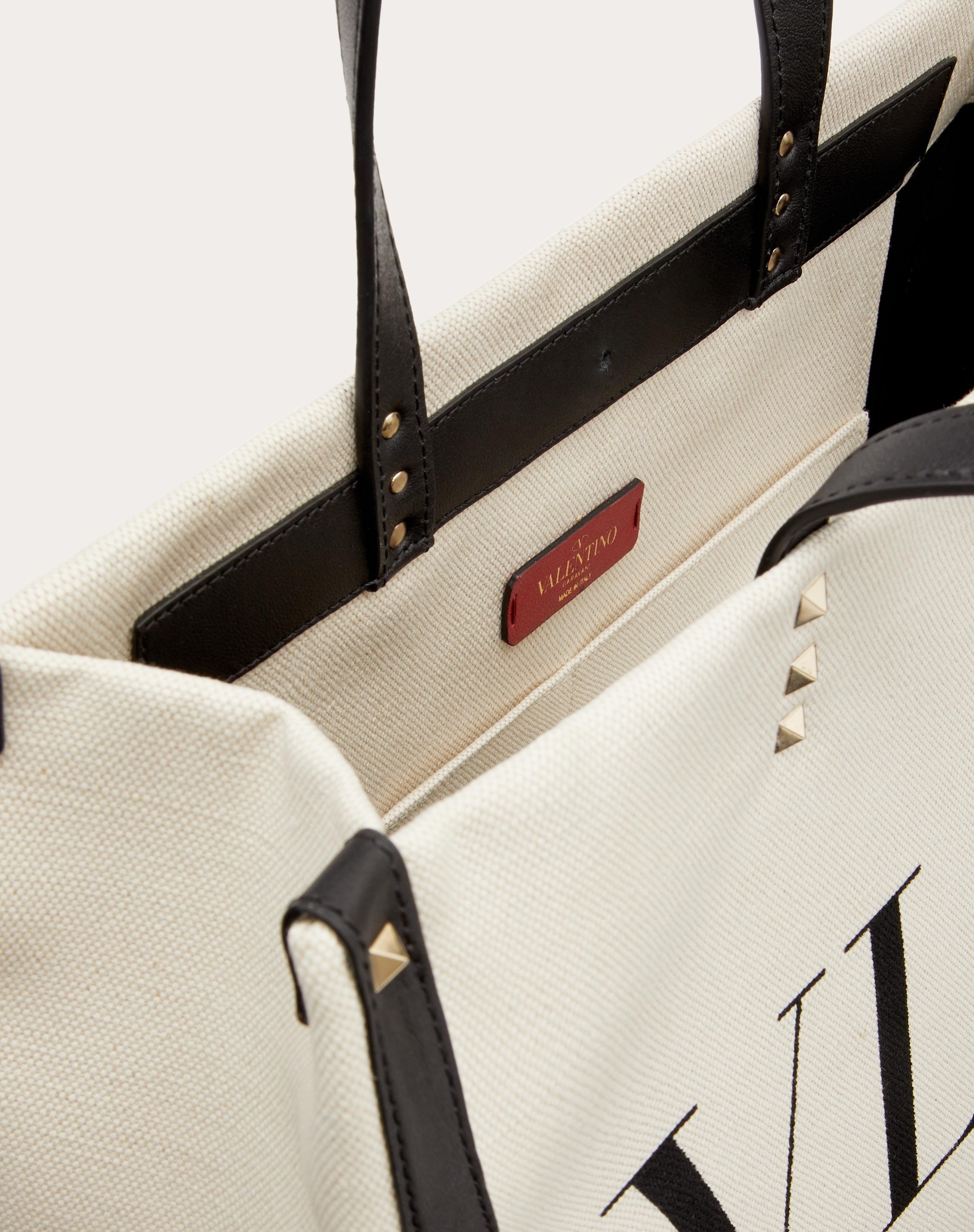 Valentino SMALL VLTN PRINT CANVAS TOTE BAG REVERSIBLE