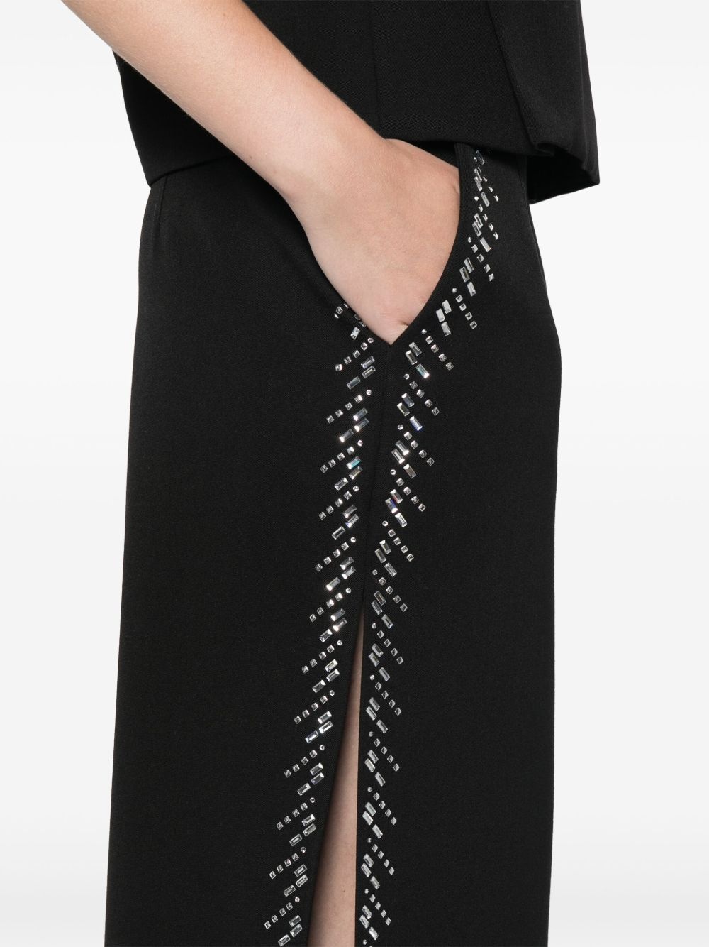 rhinestone-embellished maxi skirt - 5