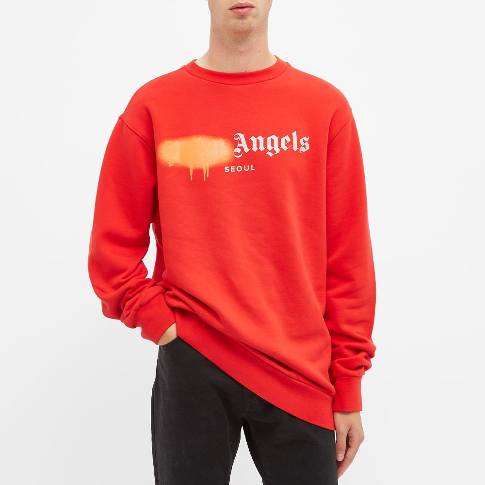 Palm Angels Spray Logo Crew Sweat - Seoul - 4