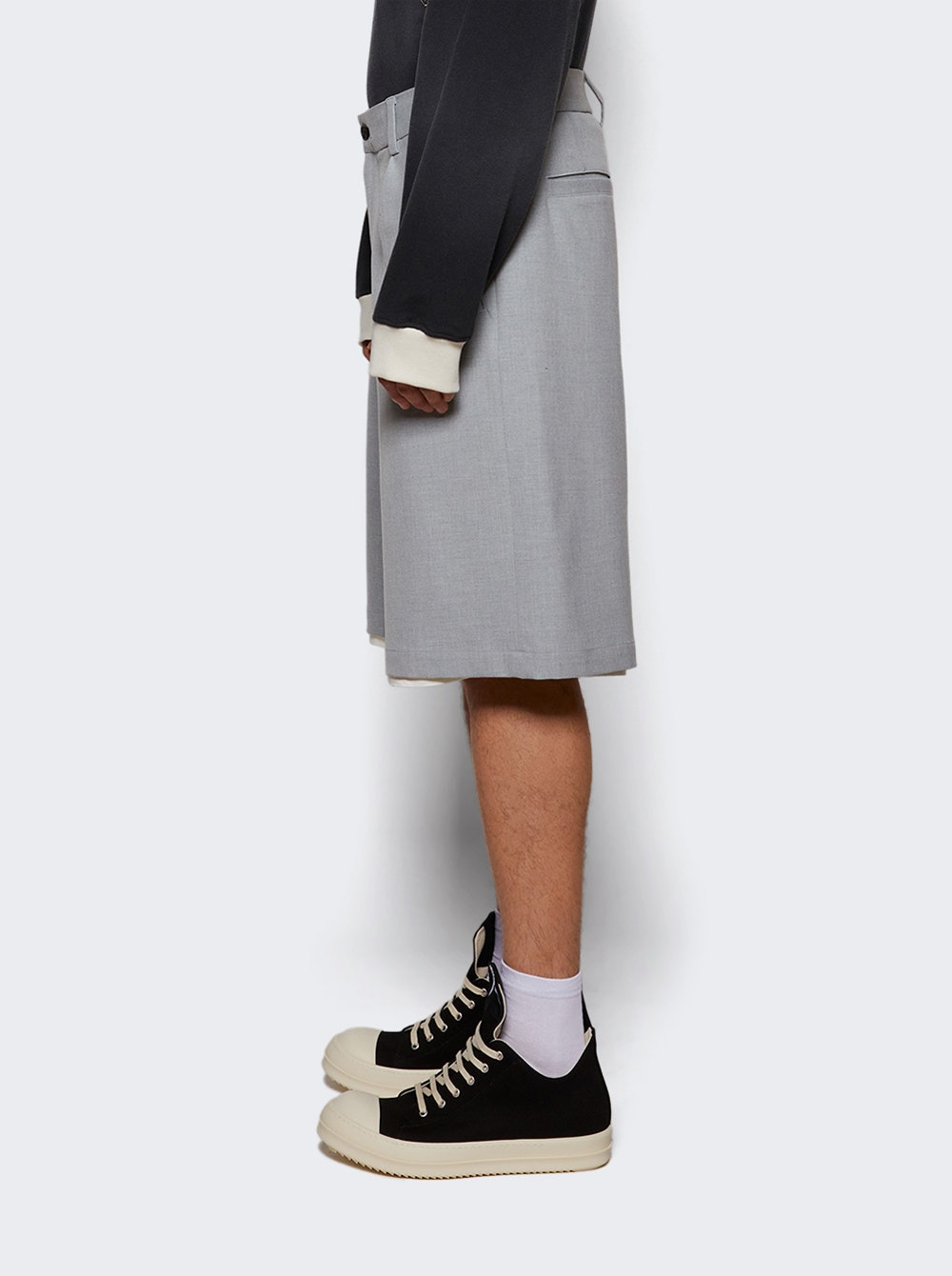 Pleated Shorts Grey - 3