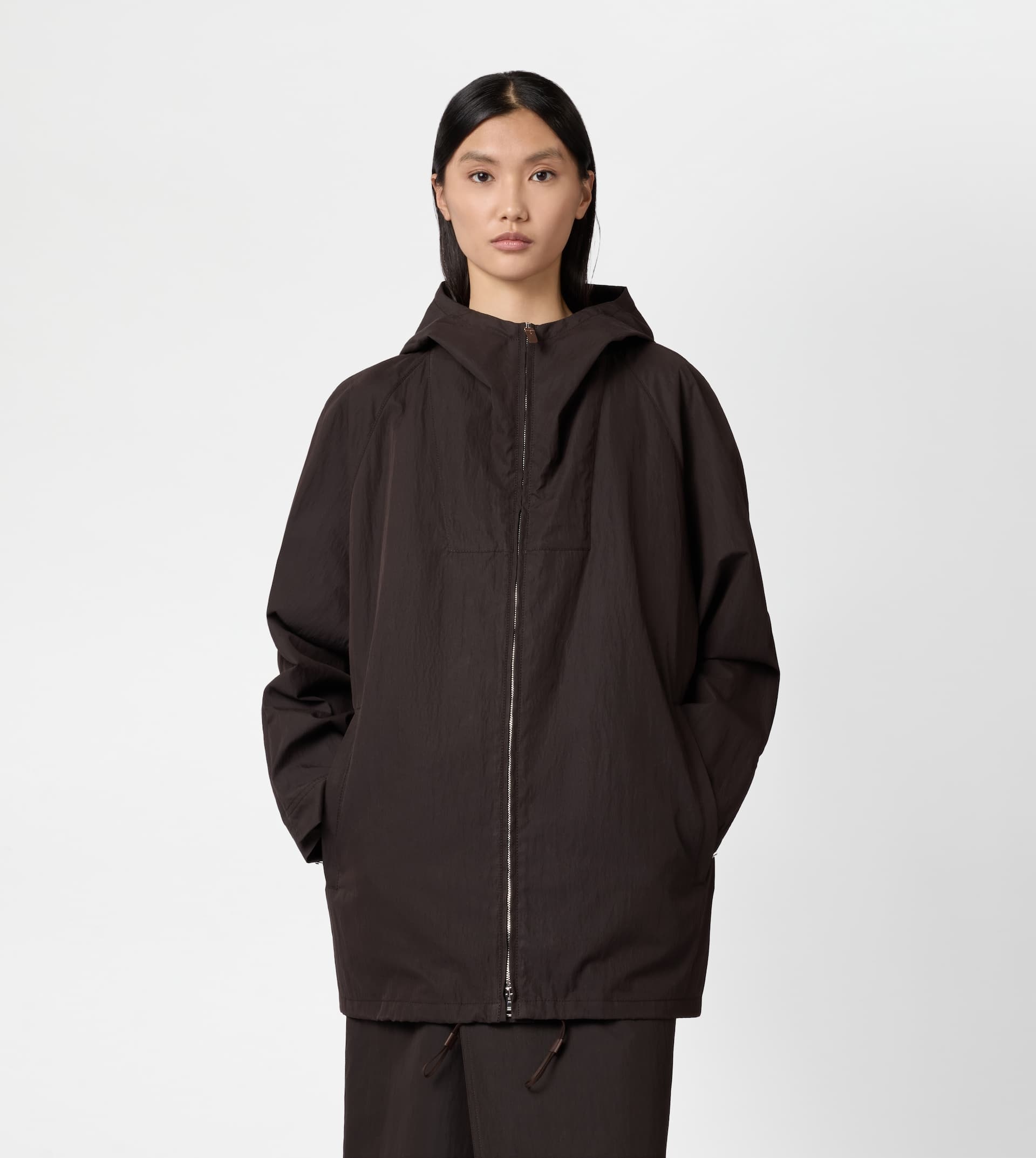 WINDBREAKER IN TECHNICAL COTTON - BROWN - 4